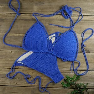 Push up Swimsuit Handmade Crochet Bikini Sets Lining Swim Trunks