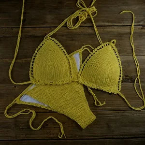 Push up Swimsuit Handmade Crochet Bikini Sets Lining Swim Trunks