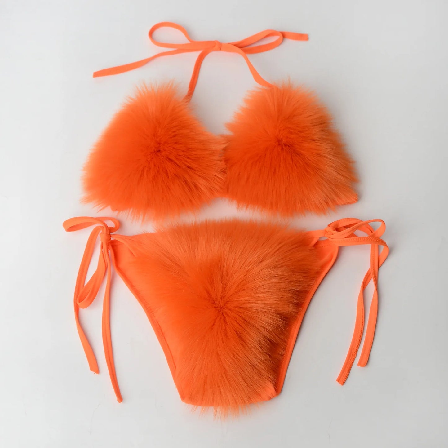 Sexy Swimsuit Micro Fur Bikini Set Push Up Swimwear Thong Brazilian Swimming Bathing Suit