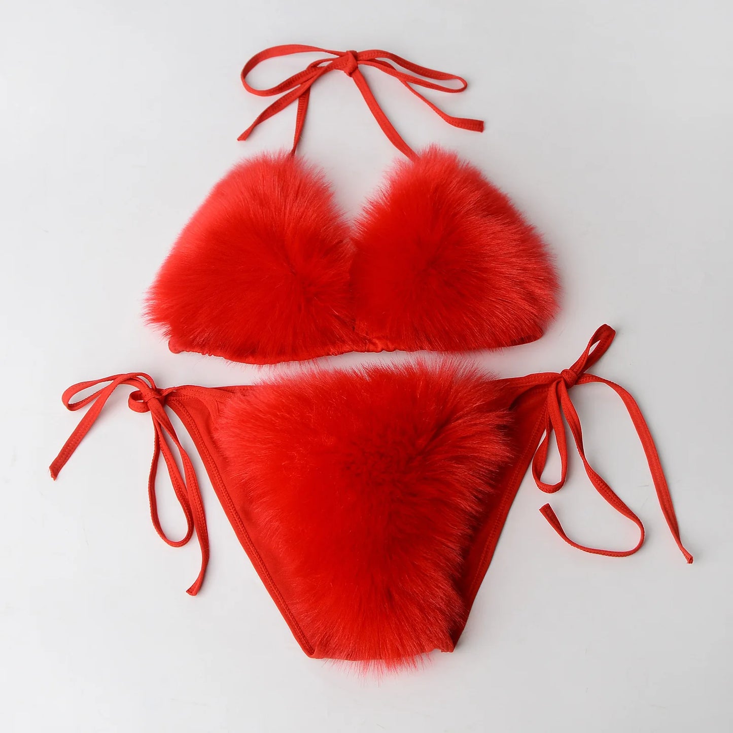 Sexy Swimsuit Micro Fur Bikini Set Push Up Swimwear Thong Brazilian Swimming Bathing Suit