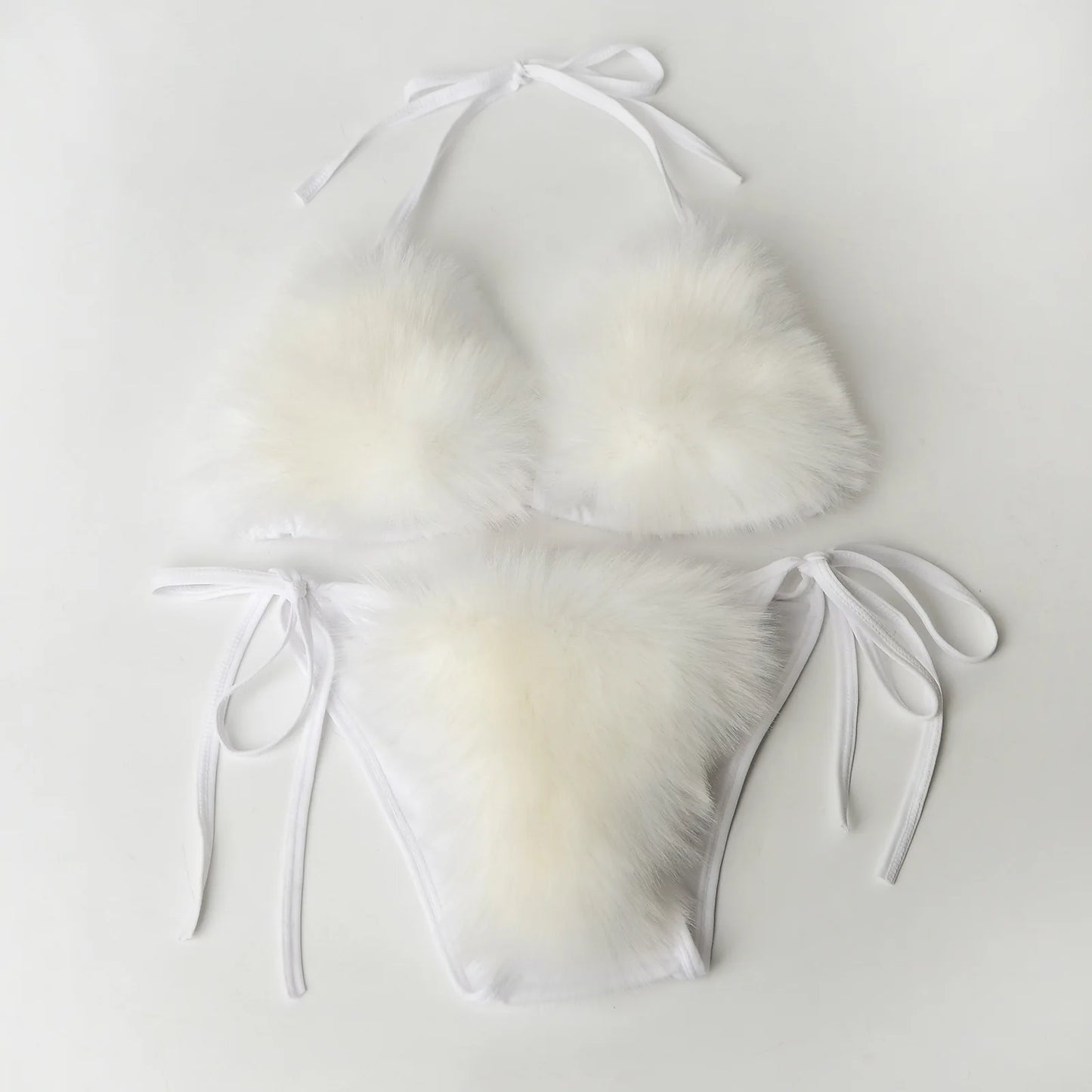 Sexy Swimsuit Micro Fur Bikini Set Push Up Swimwear Thong Brazilian Swimming Bathing Suit