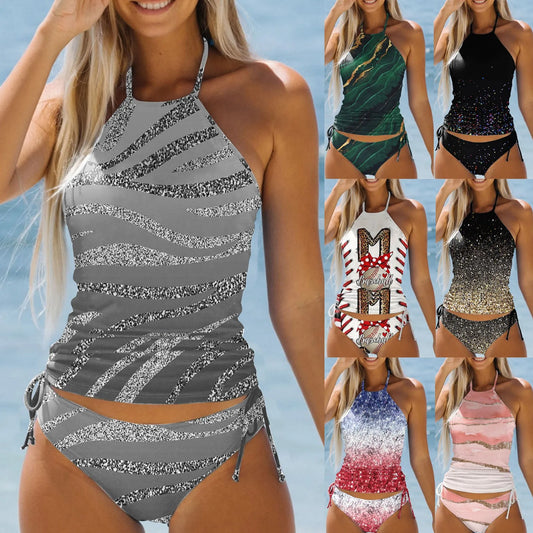 Beachwear Swim Tankini Monokini Swimwear Bathing Suit Two Pieces Swimsuits Plus Size Printed Tankinis Bikinis Sets