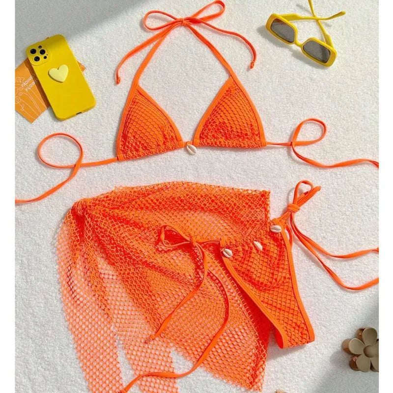 Sexy Bikinis Swimsuits Three-Piece Swimwear Beach Swim Wear Bathing Suits Brazilian Bikini Set Pool Bather