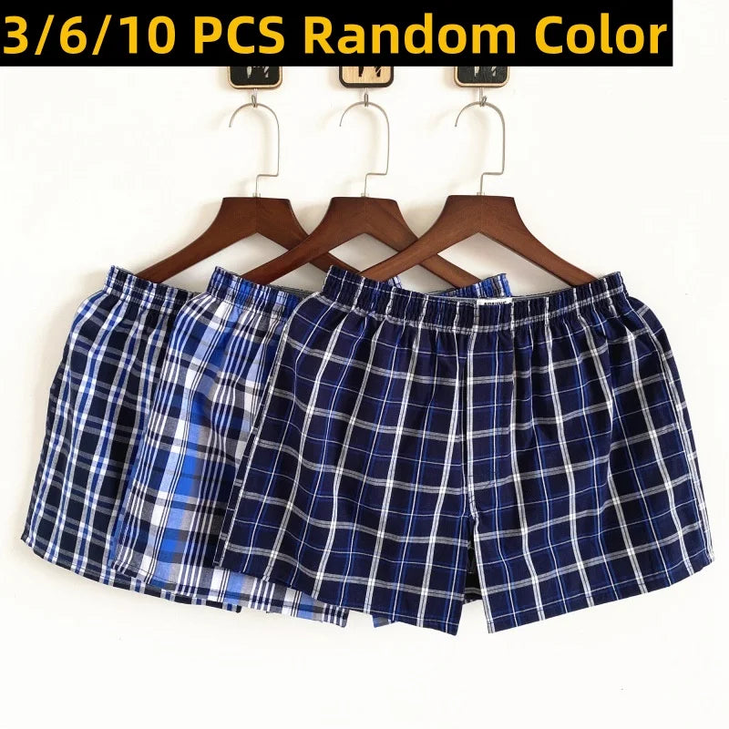 3-10PCS Men's Underwear Large Size Shorts Cotton Mens Aro Pants Soft Pure Cotton Boxer Shorts