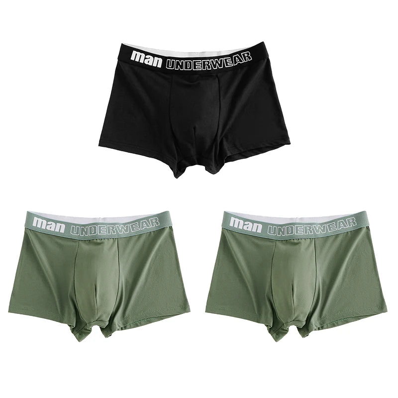 3 Pcs Men's Boxers Briefs Underwear Comfortable Underpants