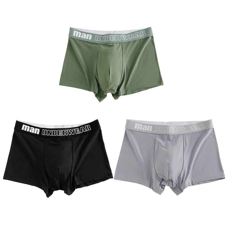 3 Pcs Men's Boxers Briefs Underwear Comfortable Underpants