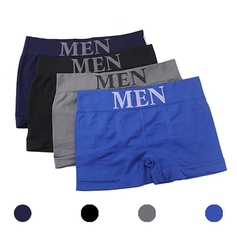 3Pcs/Lot Male Panties Men's Underwear Boxers Breathable Man Boxer Solid Underpants Comfortable Shorts Black Blue Underwear