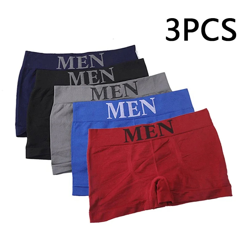 3Pcs Men's Panties Underwear Boxers Breathable Comfortable Male Shorts