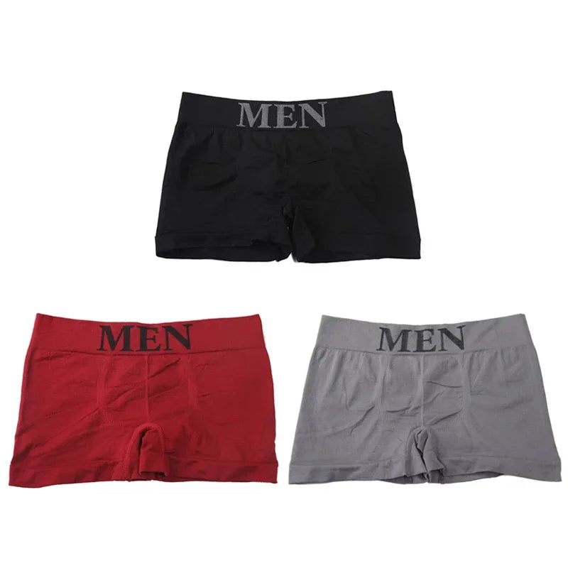 3Pcs Men's Panties Underwear Boxers Breathable Comfortable Male Shorts