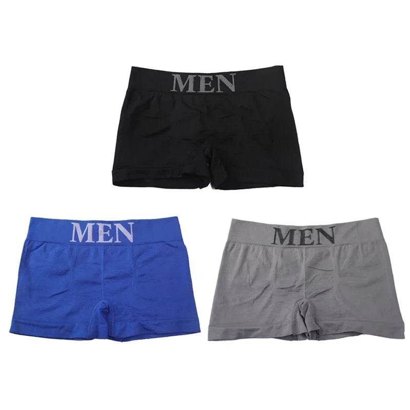 3Pcs Men's Panties Underwear Boxers Breathable Comfortable Male Shorts