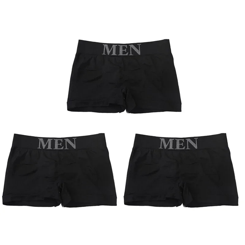 3Pcs Men's Panties Underwear Boxers Breathable Comfortable Male Shorts