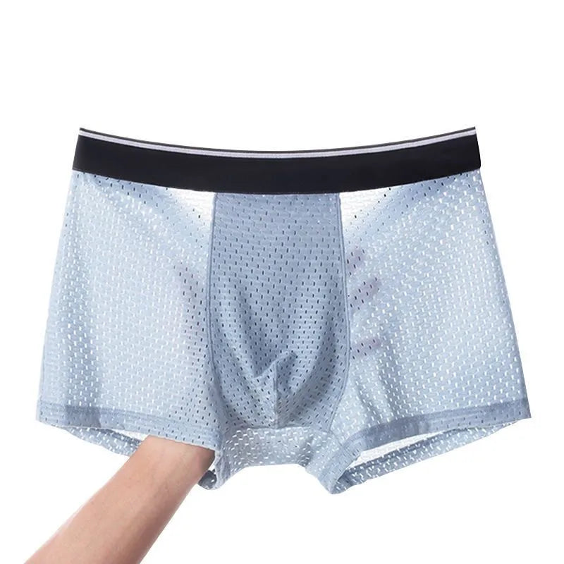 4/8Pcs/Men's Underwear Ice Silk Sexy Boxer Shorts