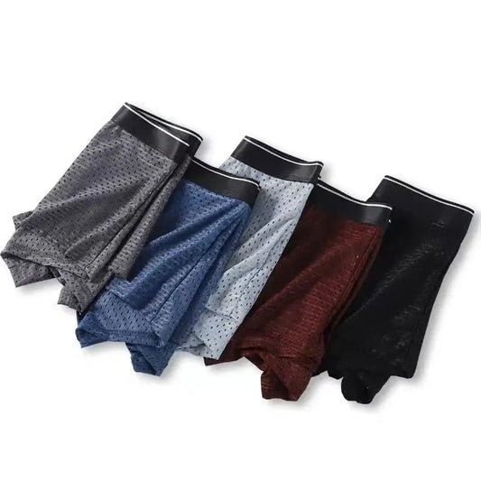 4/8Pcs/Men's Underwear Ice Silk Sexy Boxer Shorts