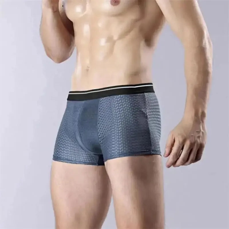 4/8Pcs/Men's Underwear Ice Silk Sexy Boxer Shorts