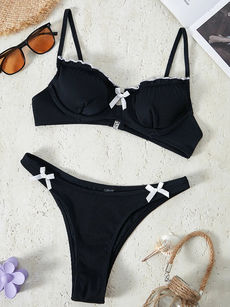 low waist micro thong bikini set swimwear beachwear Swimsuit woman 2 pieces