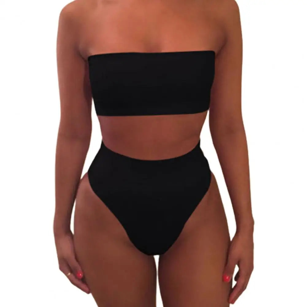 Bikini Set Great Strapless Summer Lady Swimsuit Beachwear Women Suimwear Sleeveelss Bathing Suit for Water Sports