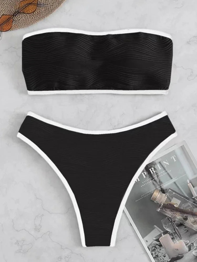 Bikini Sexy Swimsuit Bandeau Bikinis Set Thong Swimwear Summer Biquini 2 Piece Bathing Suit Beach