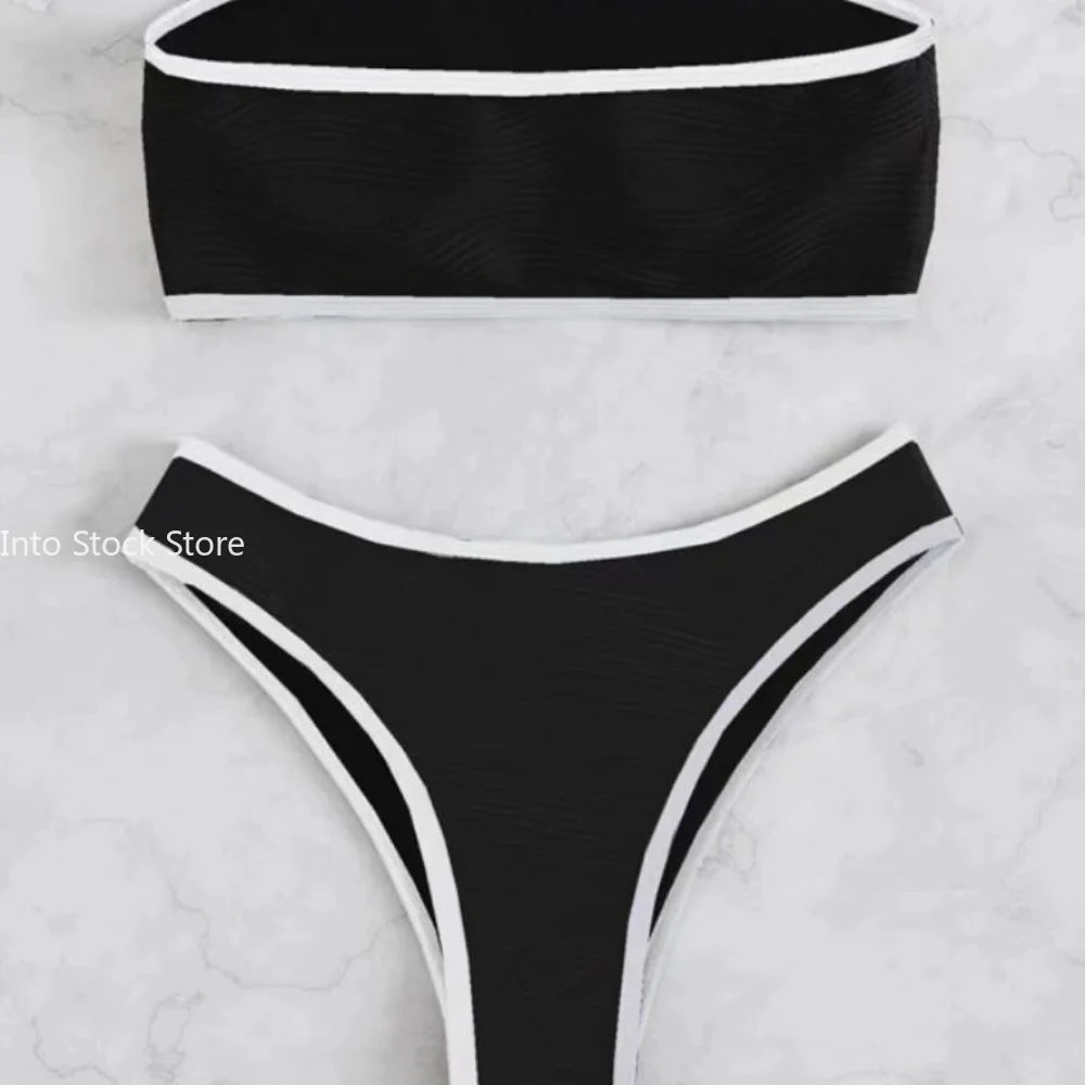 Bikini Sexy Swimsuit Bandeau Bikinis Set Thong Swimwear Summer Biquini 2 Piece Bathing Suit Beach