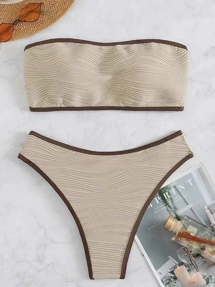 Bikini Sexy Swimsuit Bandeau Bikinis Set Thong Swimwear Summer Biquini 2 Piece Bathing Suit Beach