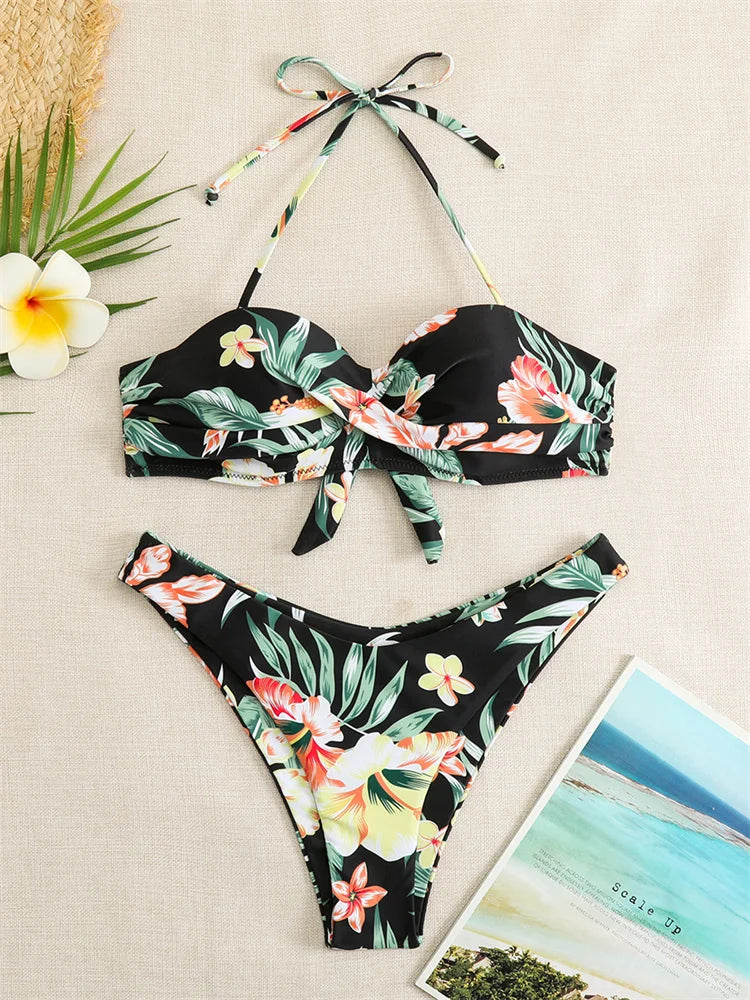 Bikini Swimsuit Swimwear Push Up Bikinis Set High Waist Thong Bathing Suit Two Pieces Female Beach Wear Biquini