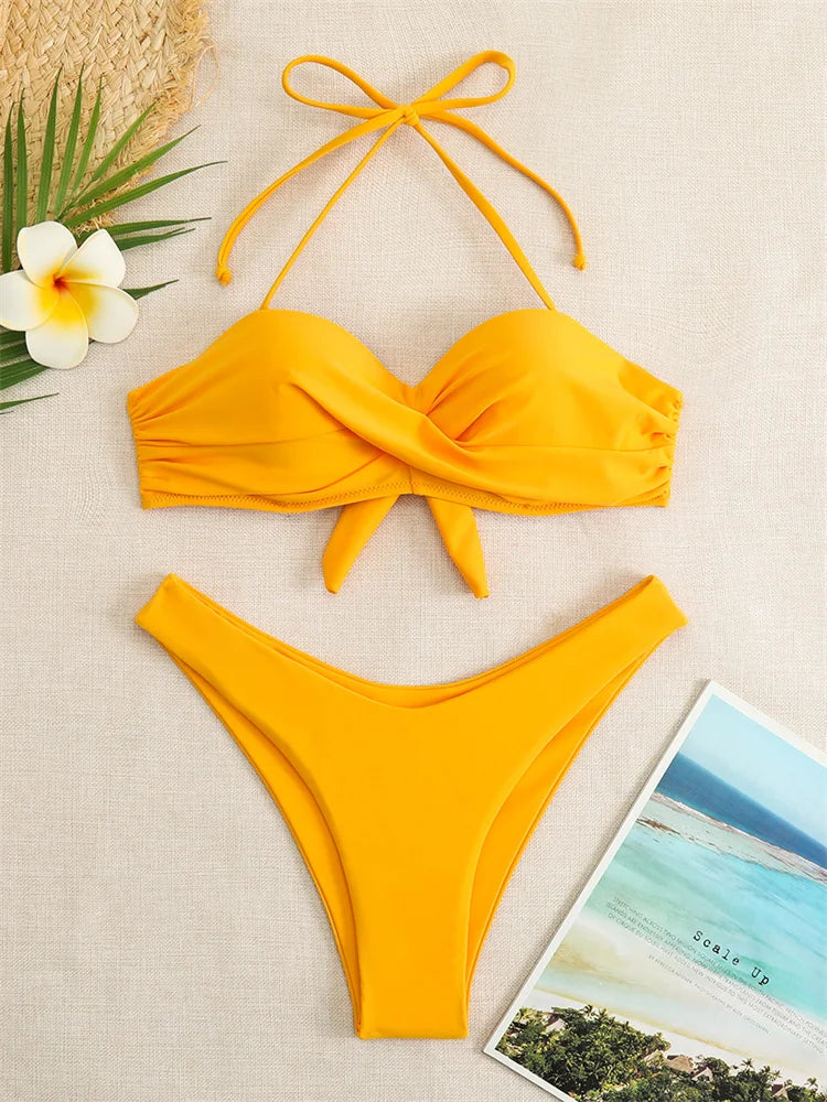 Bikini Swimsuit Swimwear Push Up Bikinis Set High Waist Thong Bathing Suit Two Pieces Female Beach Wear Biquini