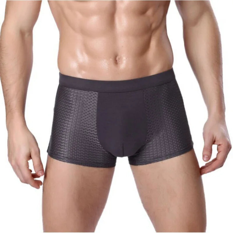 4x Boxer Short Men Microfiber Briefs Underwear Stretch Mesh ice Silk Boxers Breathable Comfortable Thin mens underwear