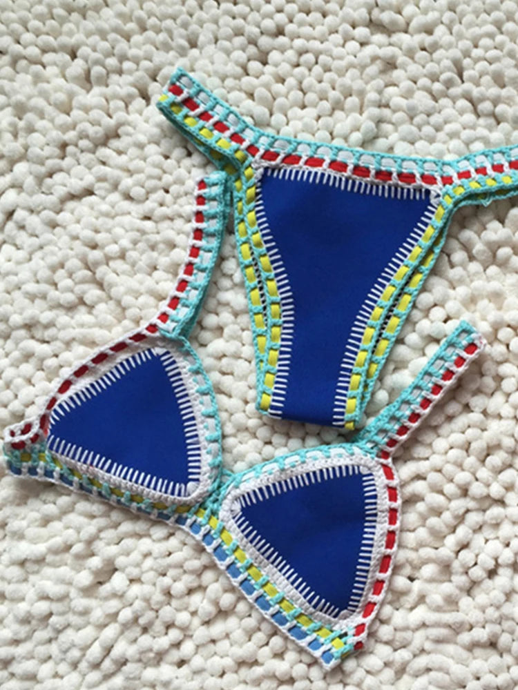 Swimwear Knitted Swimsuits Bikini Beachwear Swimsuit Two Pieces Bathng Suits