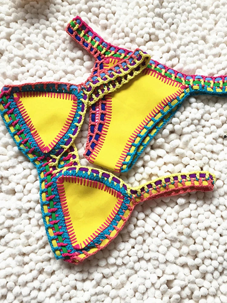 Swimwear Knitted Swimsuits Bikini Beachwear Swimsuit Two Pieces Bathng Suits