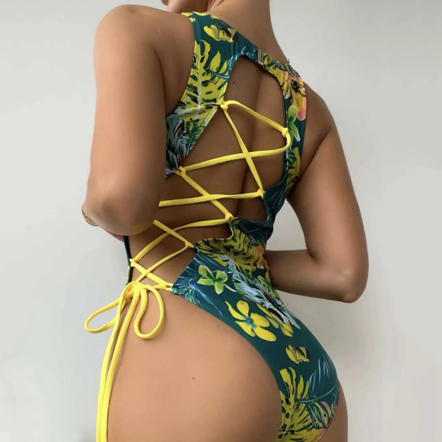 Sexy Bikini Sexy Stitching Backless Sexy Large Bikini Swimsuit With Shoulder Straps