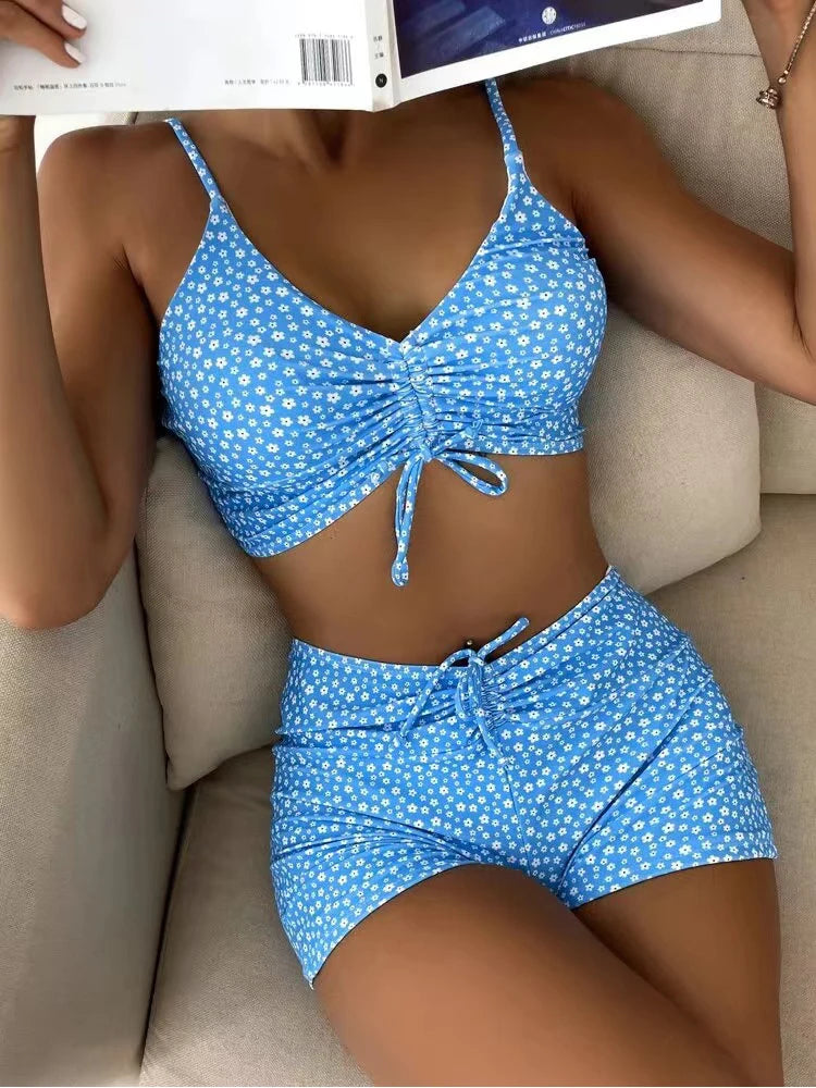 High Waist Bikini Swimsuit Push Up Bikini Floral Swimsuit Print Bikini boxers Swimwear Swim Trunks Bathing Suit