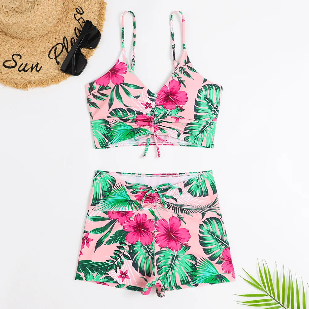 High Waist Bikini Swimsuit Push Up Bikini Floral Swimsuit Print Bikini boxers Swimwear Swim Trunks Bathing Suit