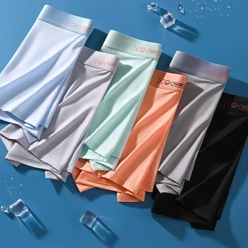 5pc Ice Silk Mens Boxers Underwear S Swimming Trunks