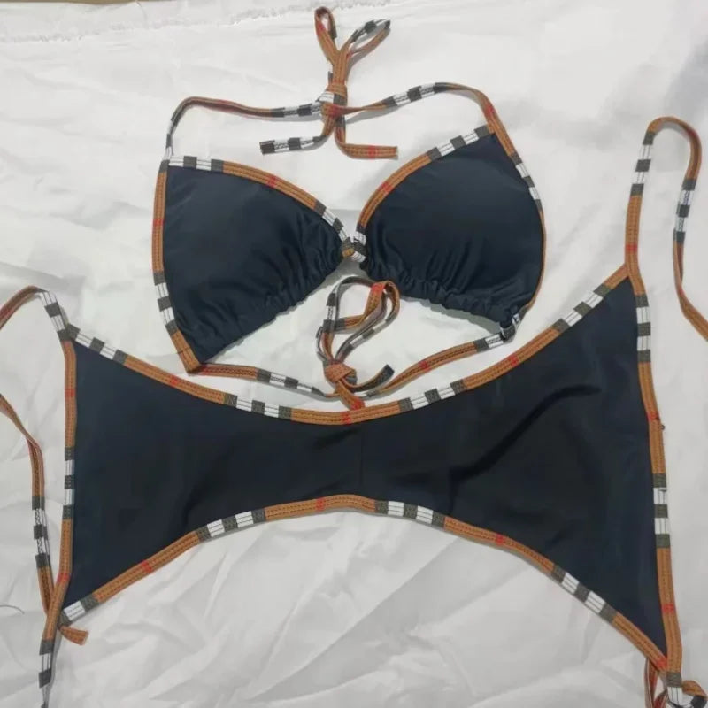 sexy Thong Swimsuit Brazil Beachwear Swimsuit Two-Piece Set Of Bra Suspender Top