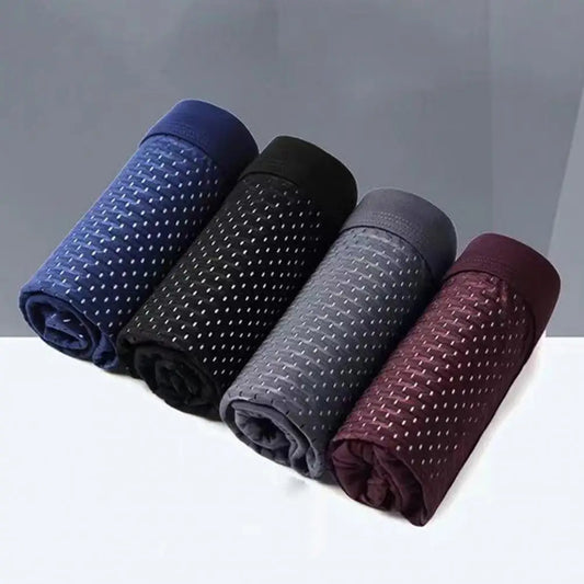 5pc Men Boxers Elastic Ice Silk Mesh Seamless Boxers Breathable Underwear