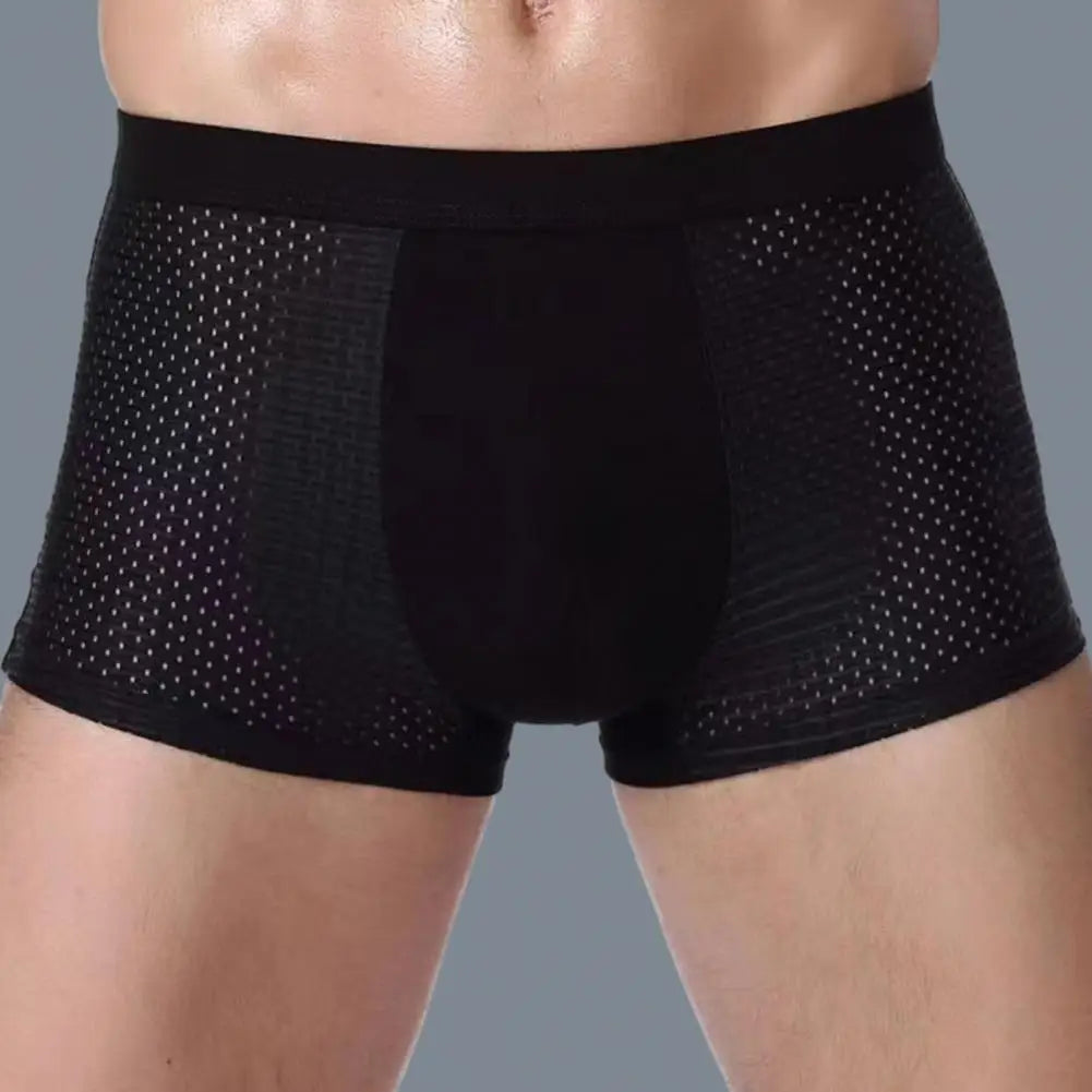 5x Men Breathable Boxers Ice Silk Mesh Boxers Soft Underwear