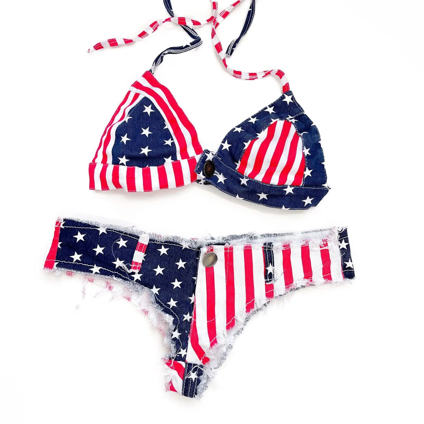 Sexy American Flag Women's Bikini Set