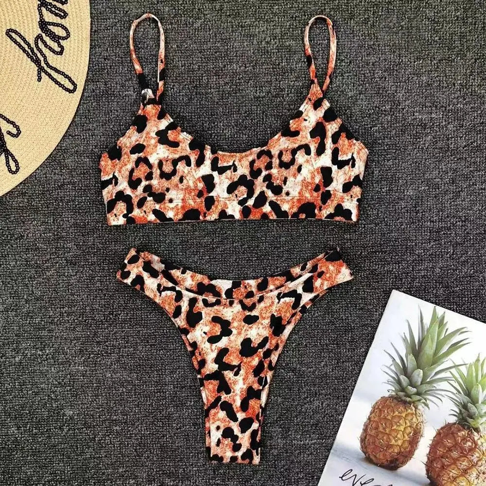 Sexy Bikini Solid Swimsuit Low Waist Backless Swimwear Push Up Bikini Set Beach Vacation Wear Swimming Suit