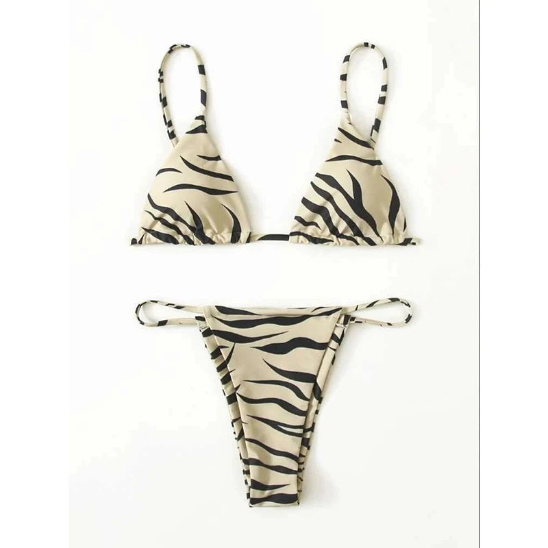 Swimwear Sexy Striped Printed Bikini Set Two-pieces Swimsuit Summer Biquinis  Bathing Suit Beachwear