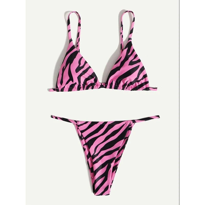 Swimwear Sexy Striped Printed Bikini Set Two-pieces Swimsuit Summer Biquinis  Bathing Suit Beachwear