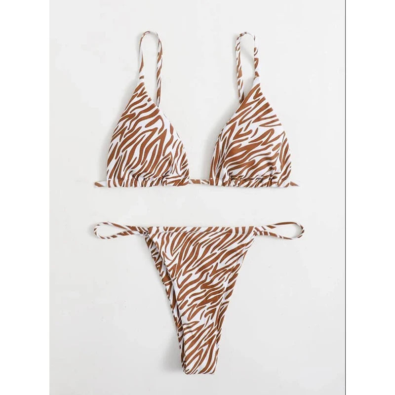 Swimwear Sexy Striped Printed Bikini Set Two-pieces Swimsuit Summer Biquinis  Bathing Suit Beachwear