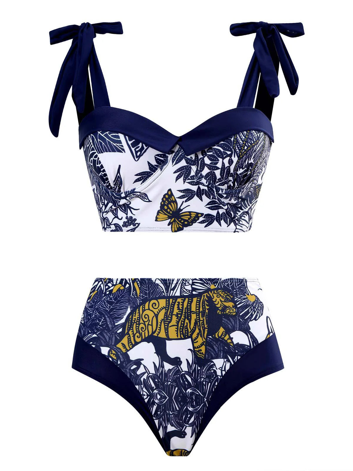 With Skirt Printed Swimsuit High Waist Bikini Swimwear Three-pieces Bikini set Bather Bathing Suit Swim