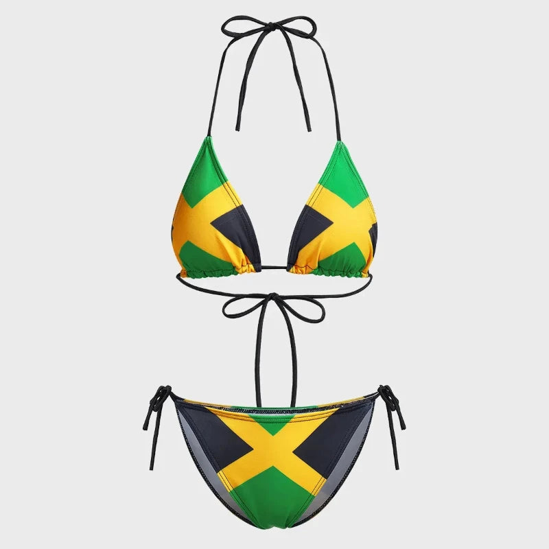 Sexy Jamaican Bikini Flag Rags, Retro to Make Old Improves, Exotic, High-end Swimsuit, Beach Suit,