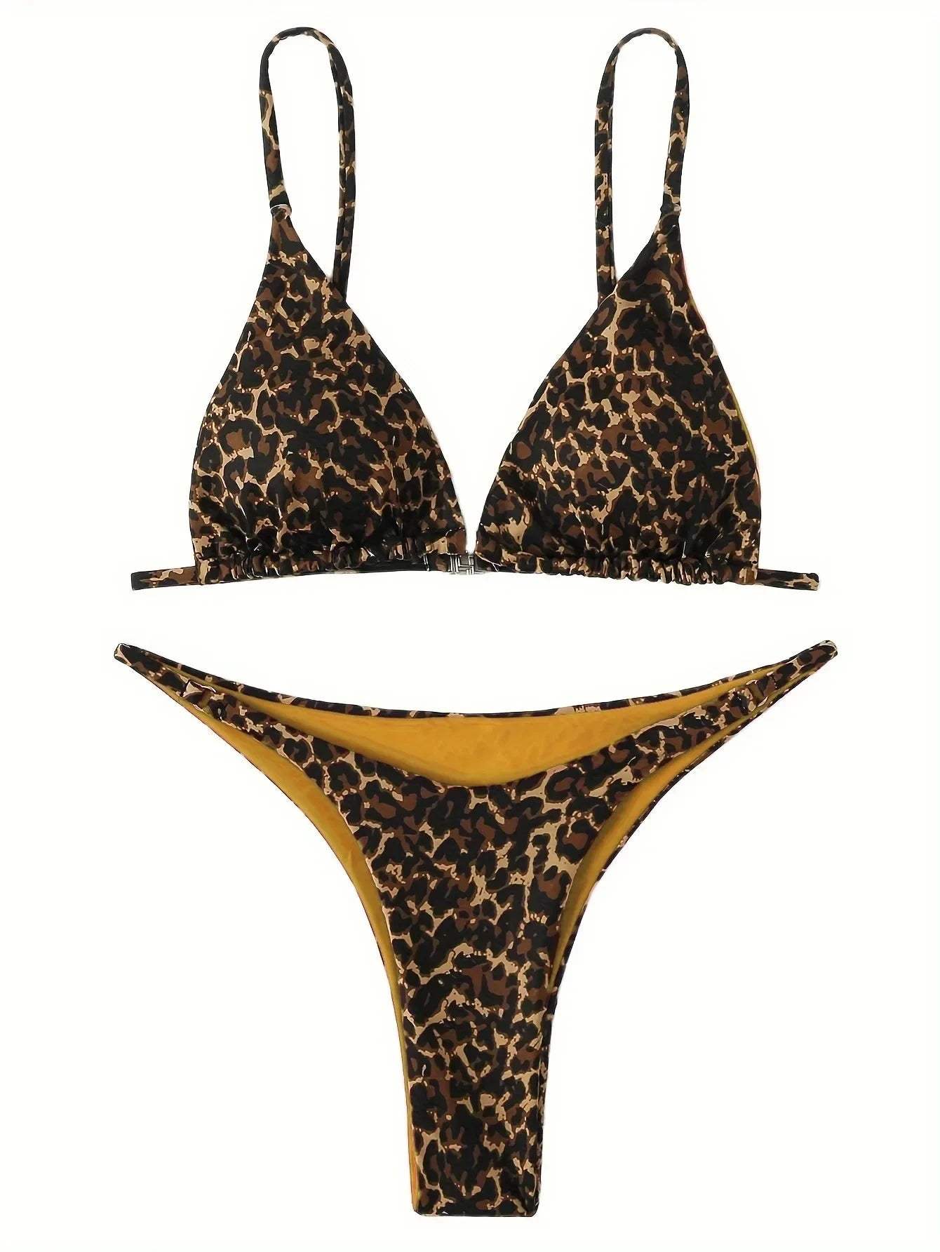 Sexy Leopard Bikini Suit Strap Push Up Swimsuit Bikini Low Waist Swimwear Summer Backless Beachwear