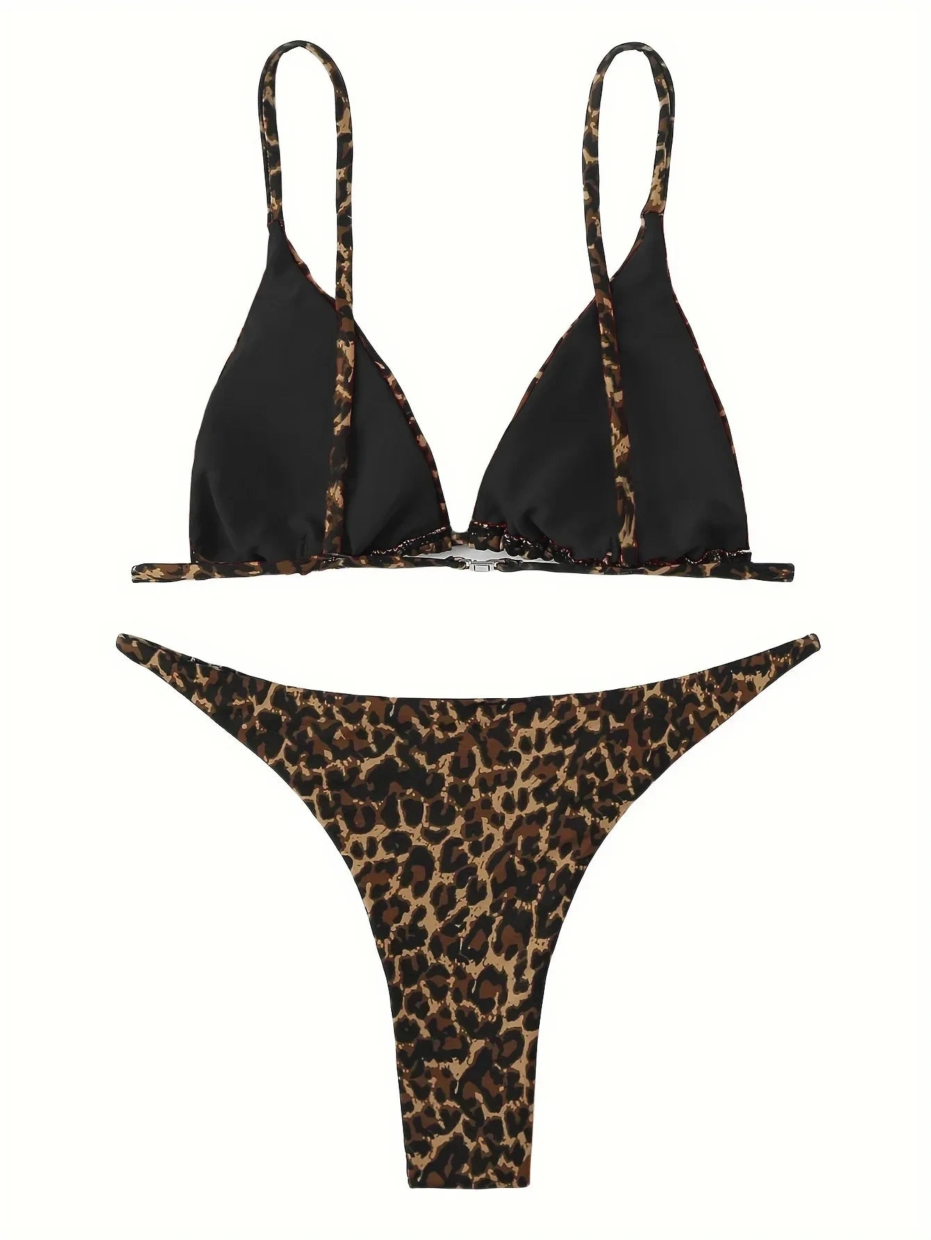 Sexy Leopard Bikini Suit Strap Push Up Swimsuit Bikini Low Waist Swimwear Summer Backless Beachwear