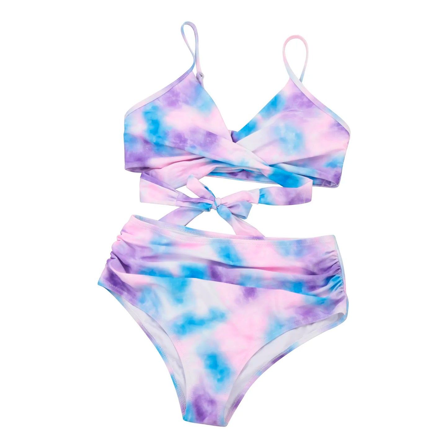 Sexy Bikini Print Bandage Two-piece Swimwear Swimsuit Beachwear Set