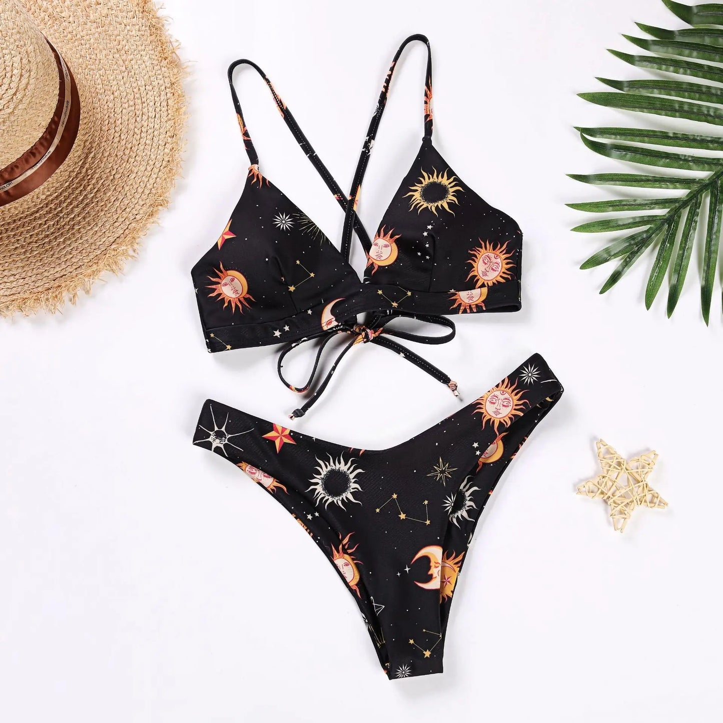 Sunflower Printed Bikini Set Sexy Swimwear Women 2025 Mujer Push Up Padded Biquini Bathers Bandage Bathing Suit Swimsuit Bikini