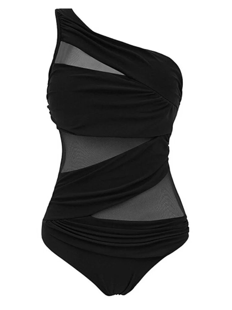 Bodysuit Bikini Biquini Swimwear Mesh Bandage Cut Out Sleeveless Bathing Suits Sexy Thong Swimsuits