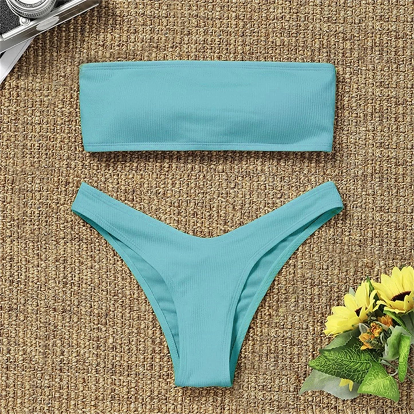 High Waisted Control Two Piece Swimsuit Plus Size Comfortable Swimwear Brazilian Bathing Suit