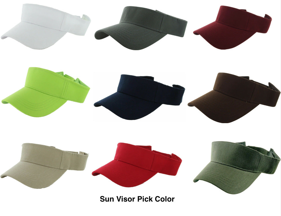 Visor Sun Hat Cap for Golf, Tennis, Beach – Adjustable Solid Color Sport Visor for Men & Women