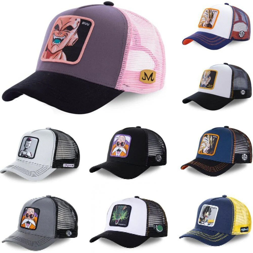 Anime Manga Dragon Ball Z Cartoon Mesh Snapback Trucker Fisher Baseball Cap Hat – Adjustable Unisex